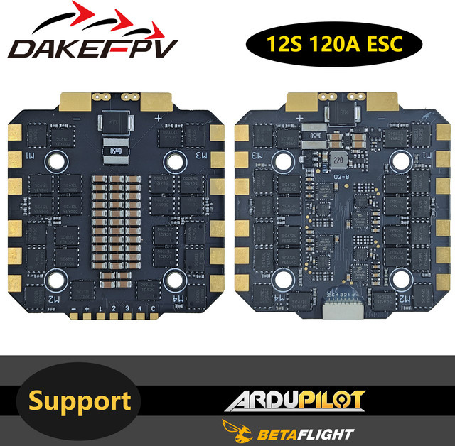 DAKEFPV H743 Flugcontroller RC-Stack für FPV Racing Drohnen in Schwarz mit 120A FC und BLS Bluejay ESC für 10 bis 18 Zoll Modelle - Bild 1