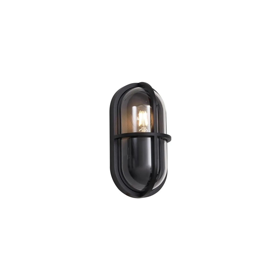 QAZQA Outdoor Wandleuchte Target in Schwarz, ovale moderne Außenleuchte mit IP65 Schutz für Garten, Terrasse und Balkon - Bild 2
