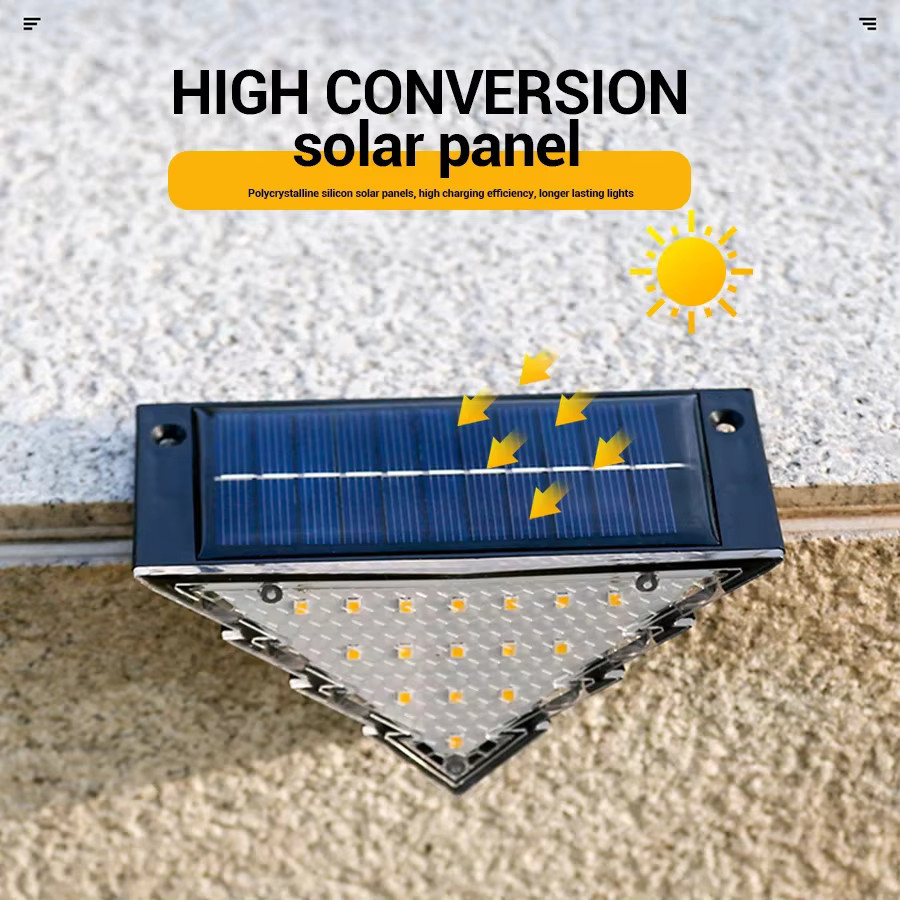 ZHIYU 2er-Set Solar LED Außenleuchten für Treppen und Garten in Schwarz mit Dämmerungssensor und wasserdichtem Design - Bild 2