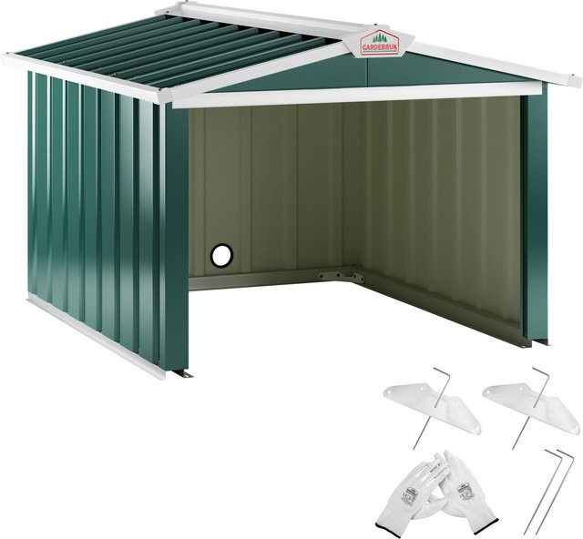 Gardebruk Mähroboter Garage aus Metall in Grün, B/T/H: 86 x 100 x 63 cm - Bild 1