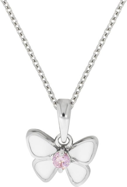 Zeeme Halskette, 925 Silber, Schmetterling-Motiv, Zirkonia, Kinder - Bild 1