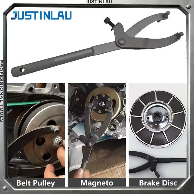 JUSTINLAU Y-förmiger Motorrad-Roller-Schwungradschlüssel in Grau für Bremssattel und Kupplung zur Demontage und Befestigung - Bild 1