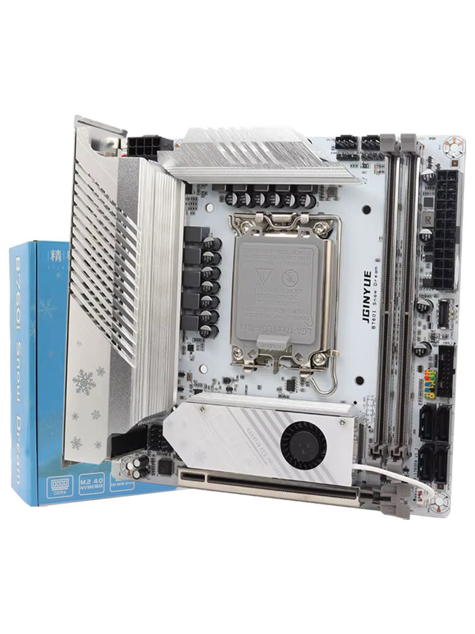 JGINYUE B760 Computer-Mainboard LGA1700 für 12./13./14. Generation Intel Core Prozessoren, DDR4/DDR5 Unterstützung, Weiß - Bild 6