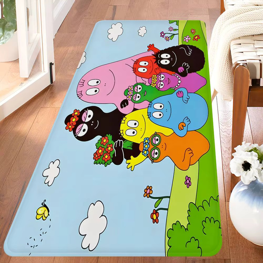 Barbapapa Familie Cartoon Fußmatte im Nordic Stil, rutschfest, Multicolor - Bild 3