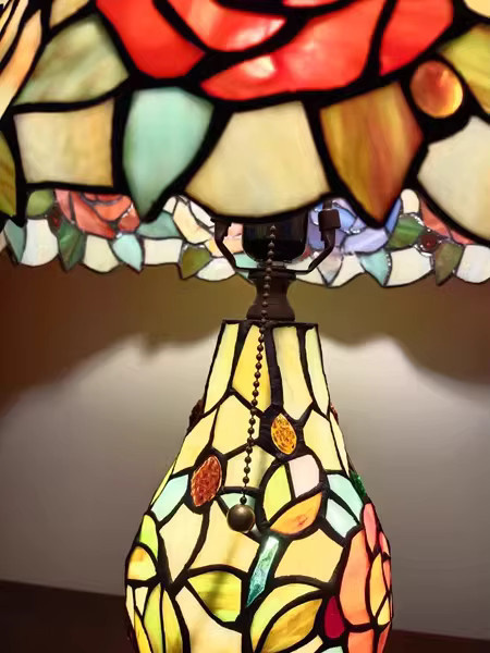 LZPZ RUI Türkische Tischlampe Tiffany Buntglas mit Libellen im Vintage-Design, Multicolor - Bild 4