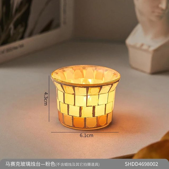 Kerzenständer aus Mosaikglas in Multicolour von Household supplies MH im schlichten Stil - Bild 1