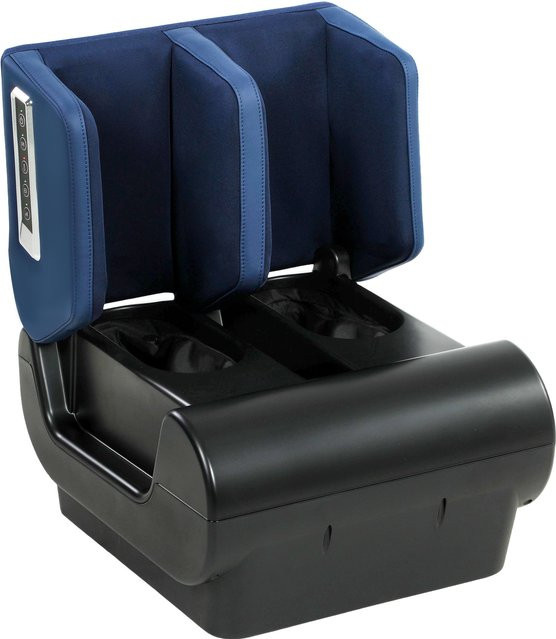 HOMCOM 2-in-1 Beinmassagegerät und Ottoman mit Shiatsu-Funktion, Wärme, Luftkompression und Timer in Blau und Schwarz - Bild 1