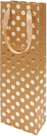 Rico Design Paper Poetry Flaschentüte Natur mit goldenen Punkten, B/T/H: 12 x 8 x 36,5 cm