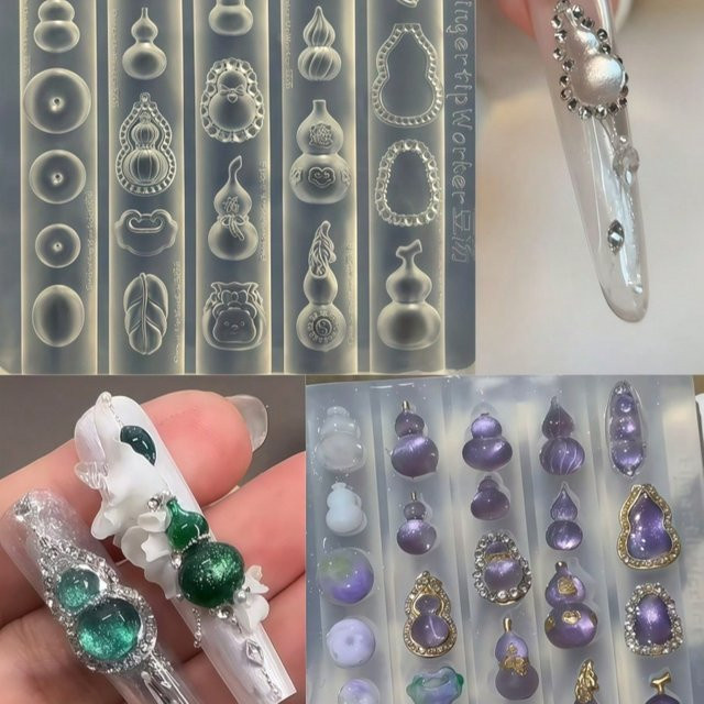 3D-Nagelkunstform Kürbisform, transparentes Silikon - Bild 1