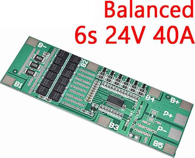 Si Tai&SH BMS-Platine für 24V 6S Li-Ionen-Lithium-Batterien, 40A mit Waage für E-Bike und Roller, Farbe: Grün - Bild 1