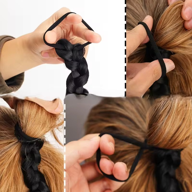 Haarverlängerung Clip-in Pferdeschwanz, schwarz, synthetisch, Damen - Bild 3