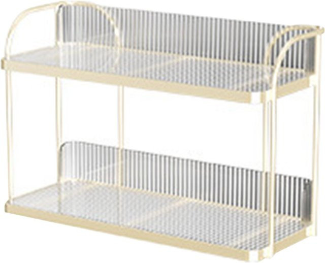 CosyHome Transparentes Doppelschicht-Kosmetikregal als Desktop-Organizer in Weiß - Bild 1