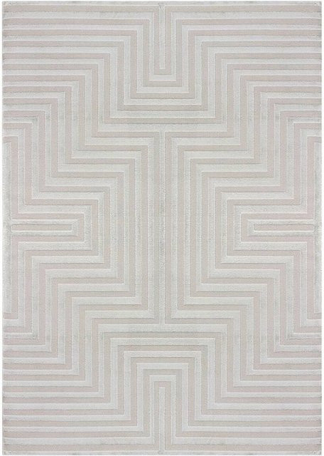 Ayyildiz Kurzflorteppich Sahara Silber im Boho-Stil mit 3D-Design, Breite: 80 cm, Länge: 250 cm - Bild 1