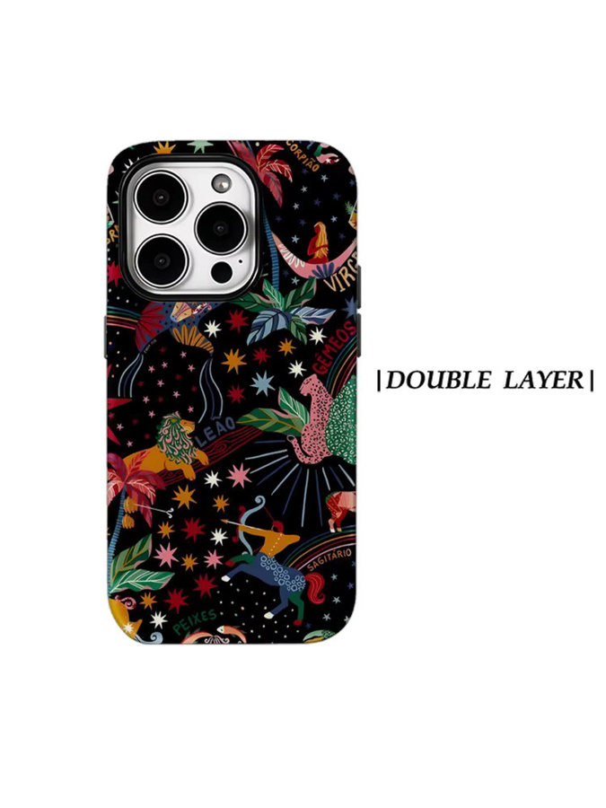 Zodiac Tropics Magnetische Handyhülle für iPhone 17 16 15 14 13 Pro Max Plus Multicolor – Robuste Einzel- und Doppelschicht-Schutzhülle - Bild 4