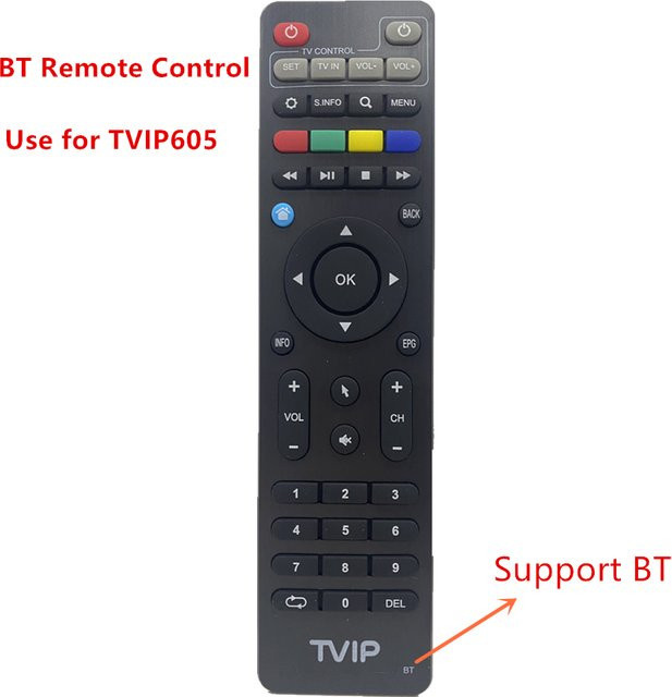 TVIP BT Bluetooth Fernbedienung in Schwarz für TVIP 410 412 525 530 605 705 706 IP TV Box und Satellitenreceiver - Bild 1