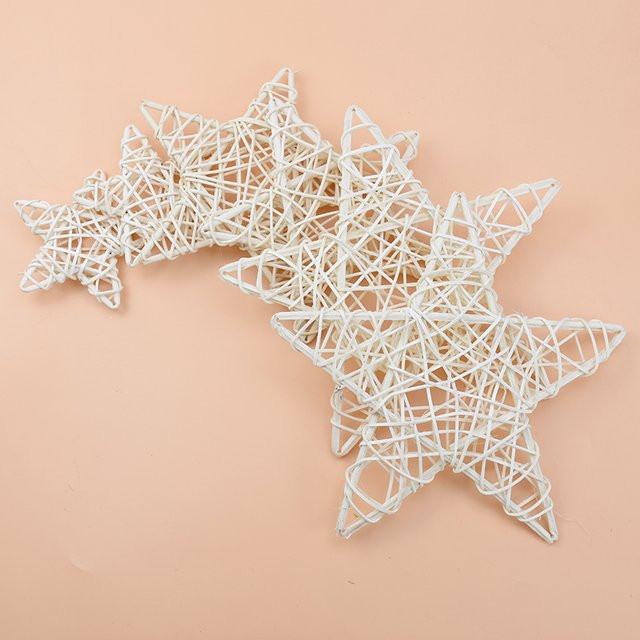 TTCY Rattan Stern Rahmen für DIY Blumenkränze und Weihnachtsdekoration in Weiß - Bild 1
