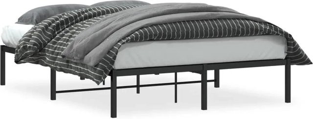 vidaXL Bettgestell aus Metall in Schwarz Matt B/T/H: 140 x 190 cm - Bild 1
