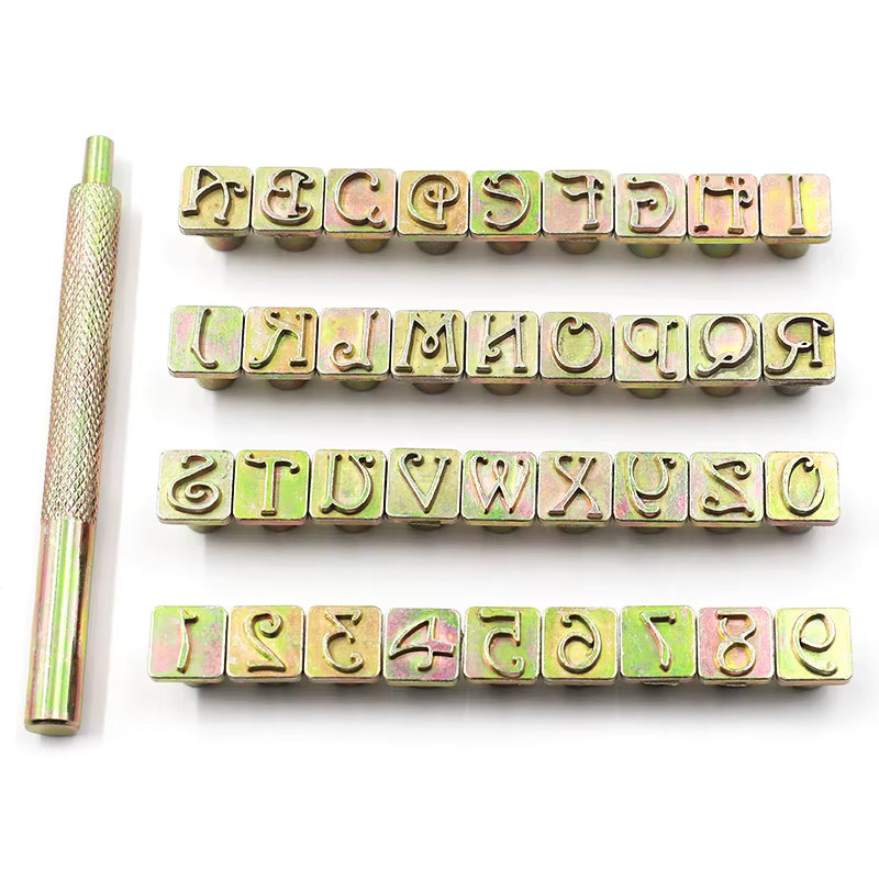 QJH Leder-Alphabet- und Zahlenstanz-Set für manuelles Lederhandwerk und Lederdruck - Bild 3