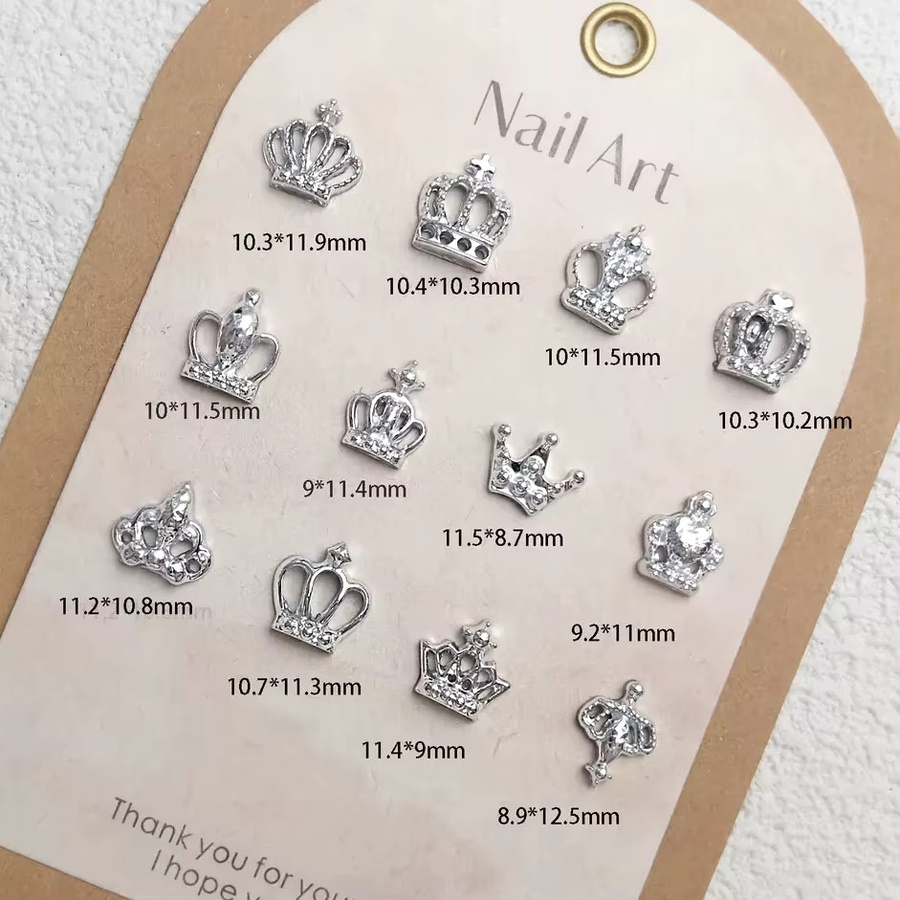 30 Stück Krone Nagel Charms, Silber Lila, Harz Nail Art Dekorationen - Bild 1