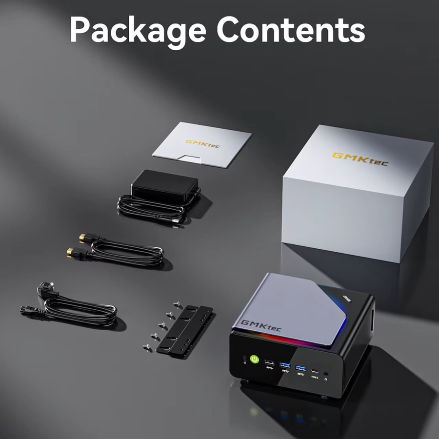 GMKtec K12 Gaming Mini PC Barebone mit AMD Ryzen 7H 255, Radeon 780M, WiFi 6E, Bluetooth 5.2 und USB-C in Schwarz - Bild 4