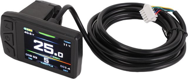 Igeteck Farbdisplay für Elektrofahrrad und Elektroroller mit SM-Anschluss, Schwarz - Bild 1