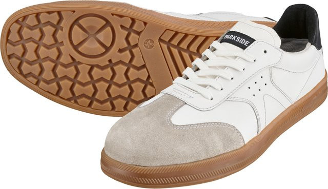 PARKSIDE Herren S1 Sicherheitsschuhe aus Leder, Weiß, Größe 44 - Bild 1