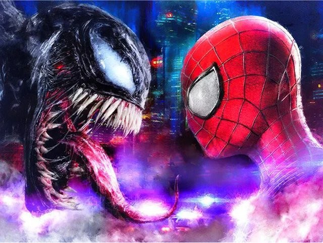 KAYOU Venom Spider-Man 5D DIY Diamant Malerei Mosaik Set als Cartoon Kunst Kreuzstich Kit in Multicolor zur Wanddekoration - Bild 1