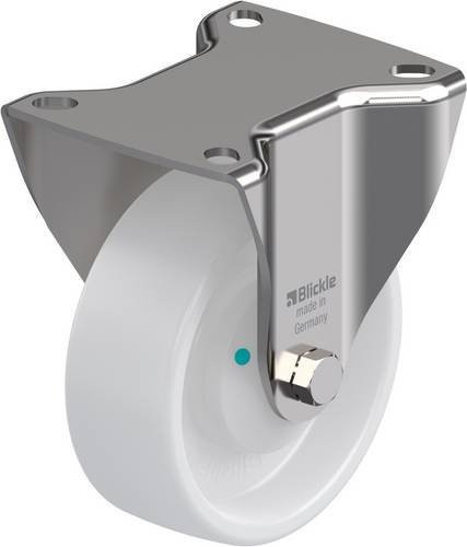Blickle Bockrolle BX-PO 100KAD aus Edelstahl in Weiß mit 100 mm Rad-Durchmesser und 250 kg Tragfähigkeit - Bild 1