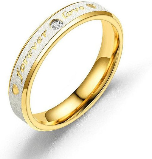 POMOiii Ringe Edelstahl, Zirkonia, Unisex, Verlobung, Hochzeit - Bild 1