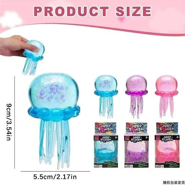 NeeDoh Jelly Squish Transparente Quallen-Stressball mit Glitzer, Fidget-Spielzeug - Bild 1