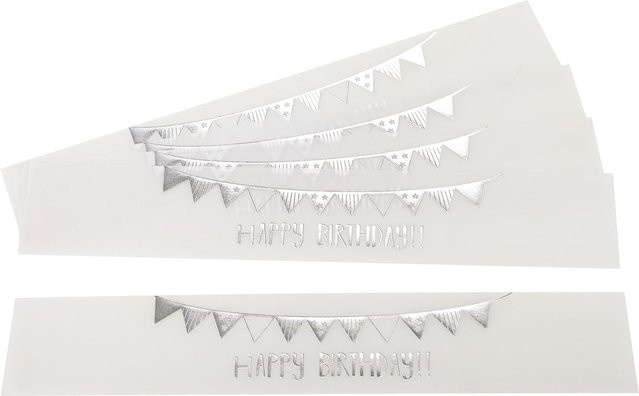 URSUS Banderole Happy Birthday in Silber und Transparent - Bild 1