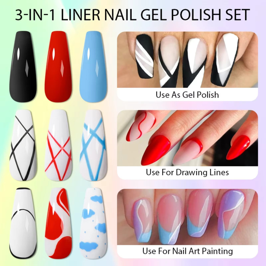 Four Lily 3-in-1 Gel Nagellack Set, Glitter, 4 x 10 ml, Glänzend - Bild 2