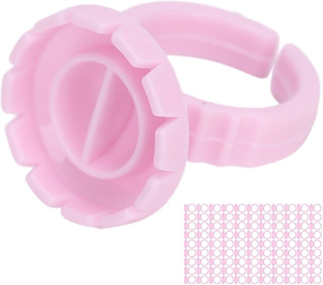 KaiSai Wimpernkleber-Ringbecher, 100 Stück, Pinkish, Unisex - Bild 1