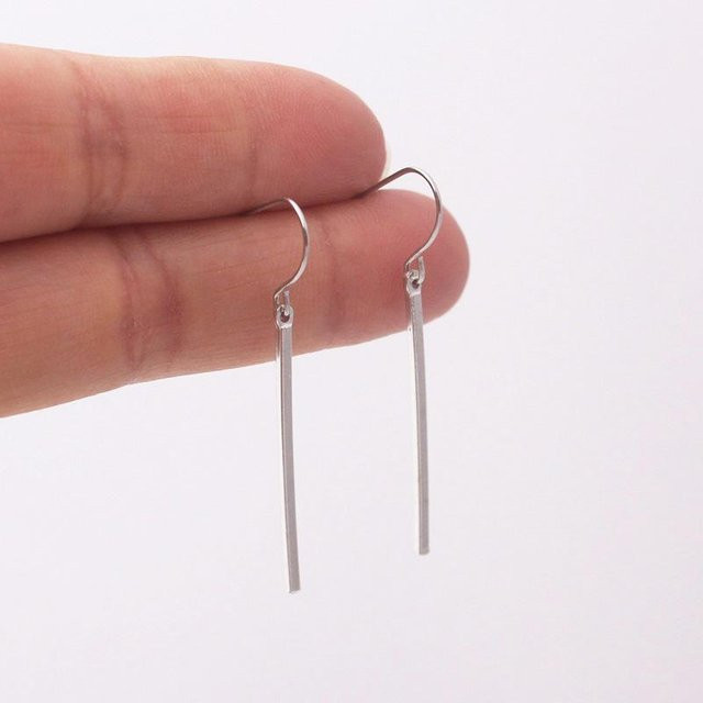 Hängeohrringe Messing, Silber, Damen - Bild 1