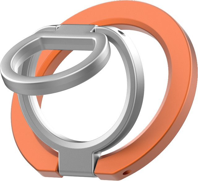 Doppelseitiger magnetischer MagSafe Handy-Ringhalter und Telefonständer in Grau für Samsung und andere Smartphones - Bild 1