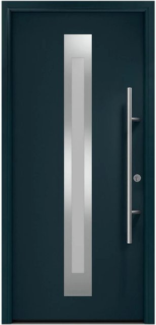 EcoStar Haustür Isopro Secur IPS 770S mit Glaseinsatz Anthrazitgrau B: 110 cm, H: 210 cm, DIN Rechts, RC2 - Bild 1