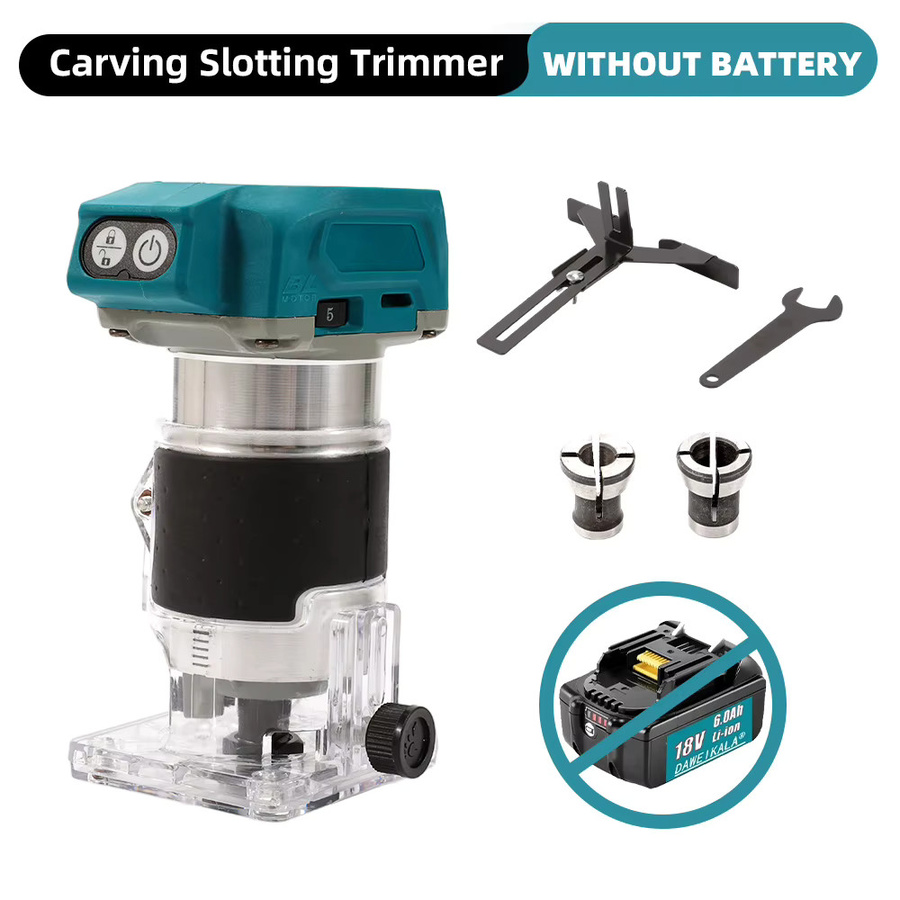 DWiusty Bürstenloser Elektrotrimmer mit 30000 RPM und 5 Gängen, kabelloser Gravur-, Schlitz- und Fräsrouter für Makita-Akku, 6mm - Bild 6