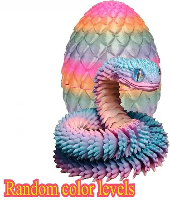 BC Pet Supplies 3D Gedruckte Schlange mit Ei als bewegliche Schlangen-Dekoration in Mehrfarbig für Schreibtisch und Zuhause - Bild 1