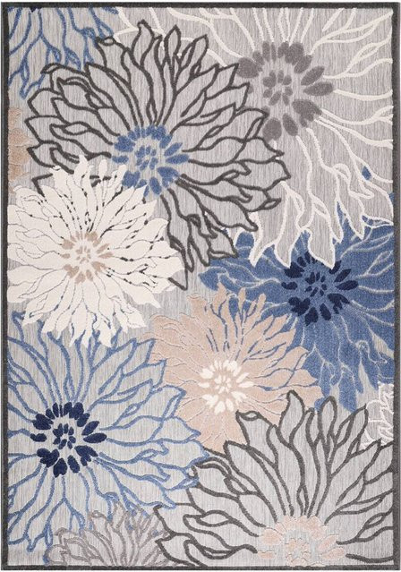 Sanat Outdoorteppich FLORAL grau B/L: 80 x 200 cm - Bild 1