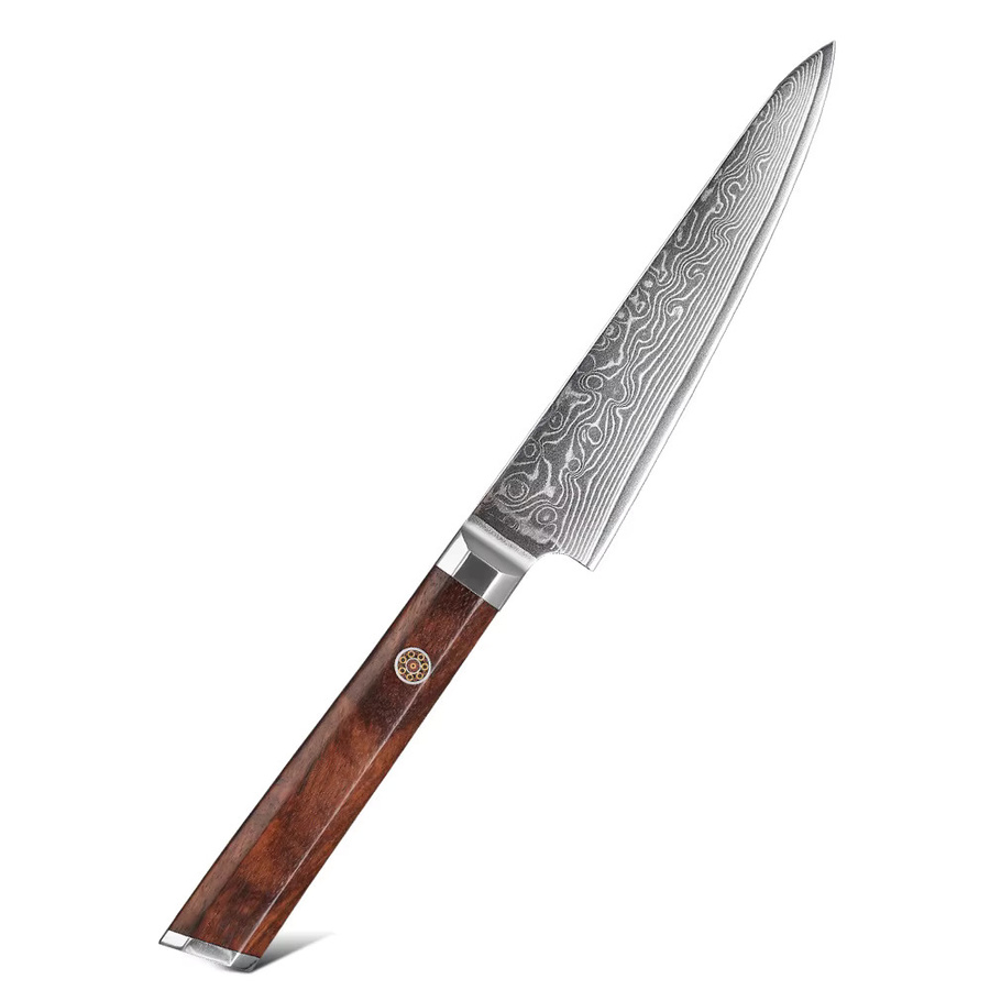 TURWHO Damaststahl Küchenmesser mit achteckigem Holzgriff, 12,7 cm - Bild 7