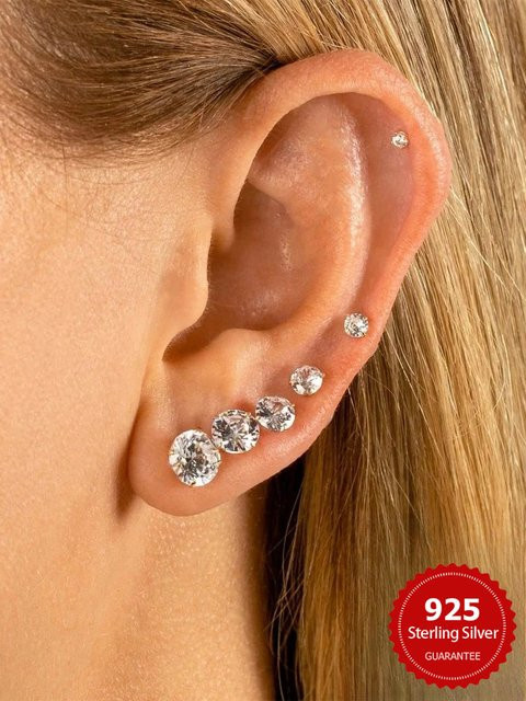 Ohrringe 925 Sterling Silber, Zirkon, Damen - Bild 1