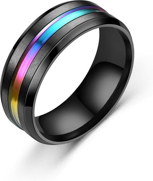 Ring Edelstahl, Schwarz, 8 mm, Unisex - Bild 1
