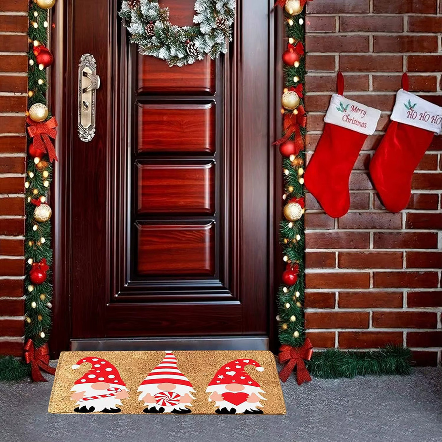 VIKAMA Weihnachtlicher dekorativer Druckteppich, rutschfeste Bodenmatte für Innen und Außen, B/T: 60 x 40 cm - Bild 3