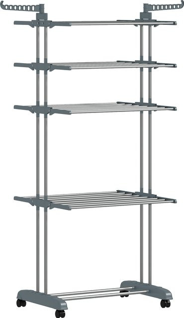 HOMCOM Wäscheständer Turm Standtrockner mit 5 Ebenen, Grau, B/T/H: 73 x 64 x 172 cm - Bild 1