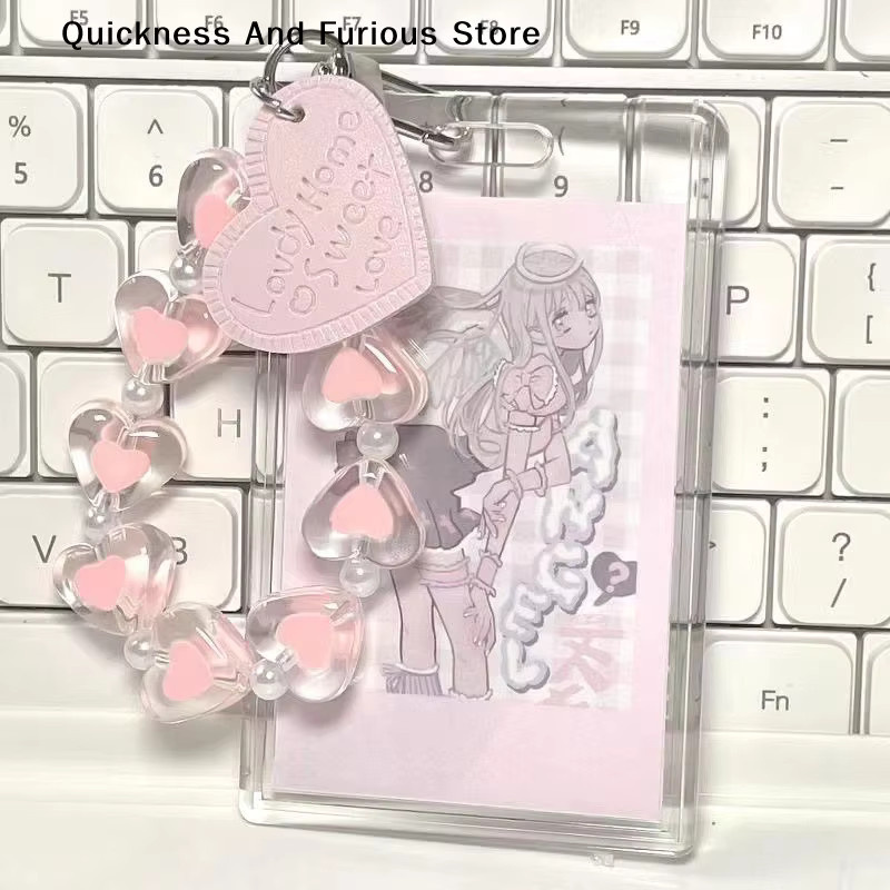 INS Koreanisches Handy-Armband mit Kristall-Herz-Anhänger in Pink als Anti-Verlust Lanyard für dein Smartphone oder deinen Schlüsselbund - Bild 1