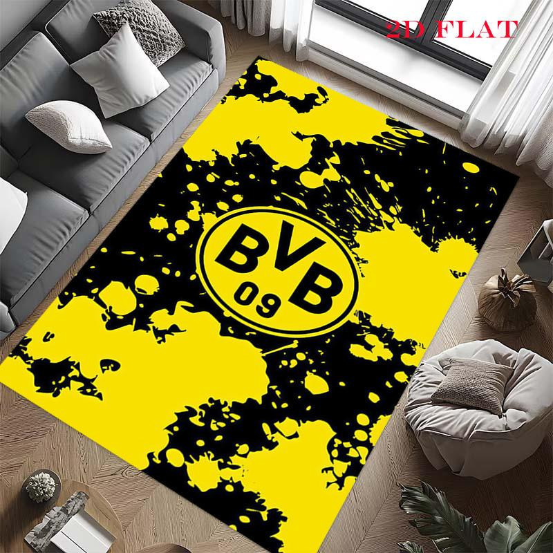 Borussia Dortmund Logo Teppich in Gelb und Schwarz, rutschfeste Bodenmatte aus Polyester für Wohnzimmer oder Kinderzimmer, B x T: 100 x 150 cm - Bild 3
