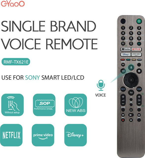 Hintergrundbeleuchtete Sprachfernbedienung für Sony Bravia XR-55A90J A90J LED Smart Android TV Ersatzfernbedienung RMF-TX621E - Bild 1