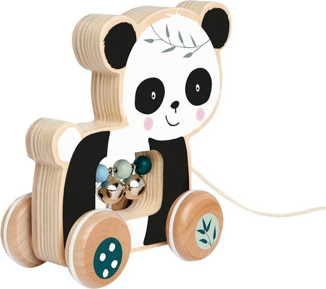 Eichhorn Nachziehspielzeug Panda Panda Holz Silikon mehrfarbig - Bild 1