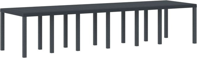 vidaXL Gartentisch aus Polyrattan und pulverbeschichtetem Stahl in Anthrazit, erweiterbar, B/T/H: 350 x 100 x 73 cm - Bild 1