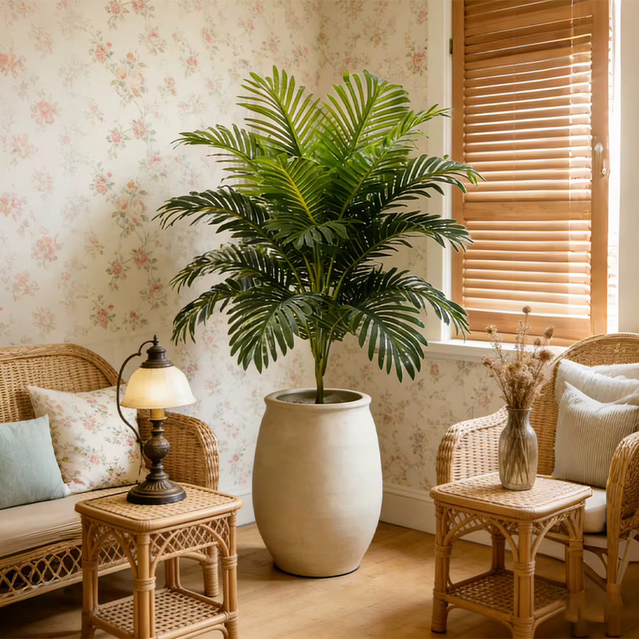 Künstliche Palme von Kmitang in Grün mit Monstera-Blättern aus Kunststoff für deine Haus- und Gartendekoration, Höhe: 75 bis 82 cm - Bild 3